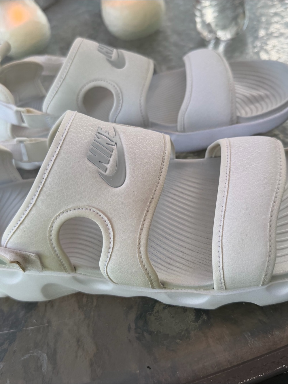 Nike White Women's Athletic Slide Sandals - Picture 8 of 16